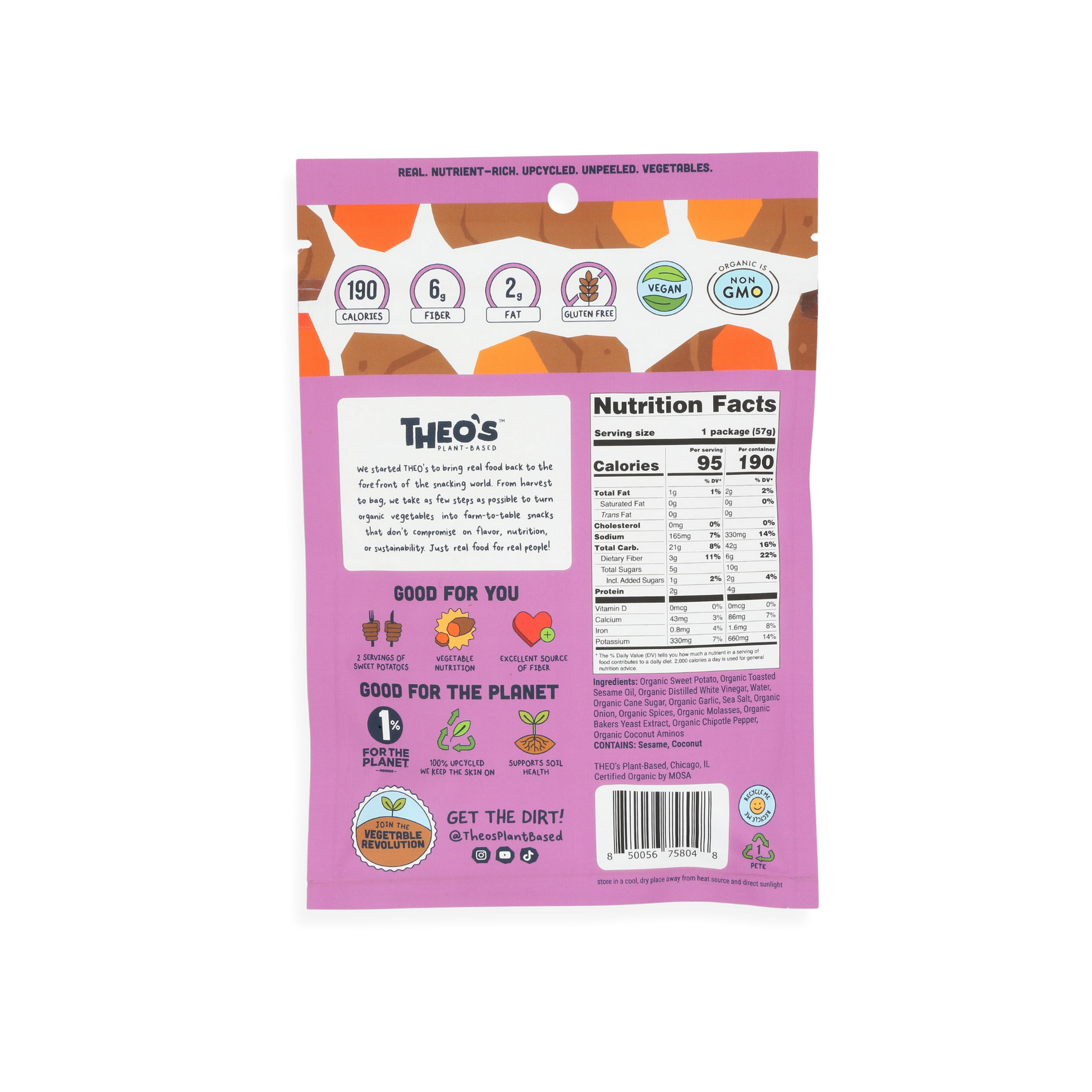 Organic Veggie Snacks | Sweet Potato Jerky - THEO's Plant-Based
